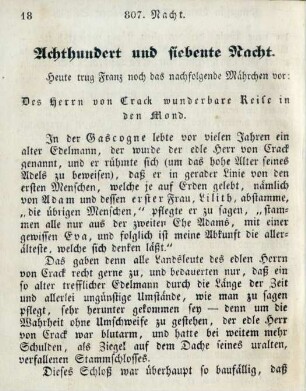 Achthundert und siebente Nacht