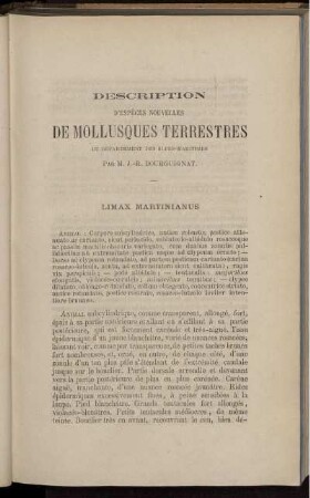 Description D'Espèces Nouvelles De Mollusques Terrestres Du Dèpartement Des Alpes-Maritimes