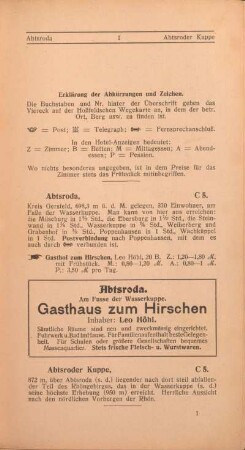 [Alphabetischer Hauptteil Abtsroda - Zillbach; mit Abbildungen und Werbeseiten]