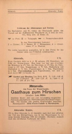 [Alphabetischer Hauptteil Abtsroda - Zillbach; mit Abbildungen und Werbeseiten]