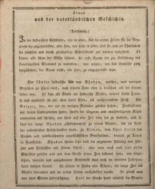 Etwas aus der vaterländischen Geschichte.