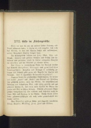 XVII. Gifte im Küchengeräthe.