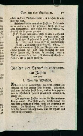 27-36, I. Von der Addition - II. Von der Subtraction