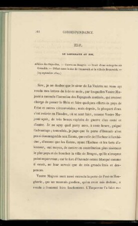 XLV. Le Landgrave au Roi (29 septembre 1604)