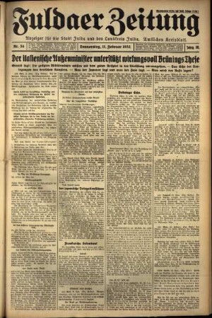 Erste Ausgabe vom Donnerstag, den 11. Februar 1932.