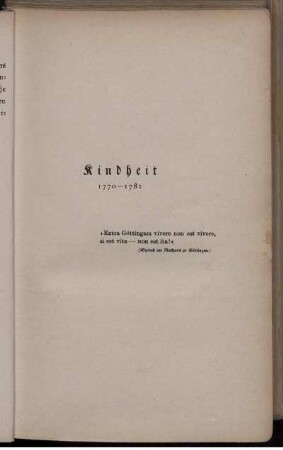 Kindheit 1770-1781
