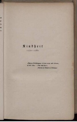 Kindheit 1770-1781