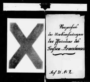 Verzeichnis der Mitwohnungen der Pfründner im großen Armenhaus