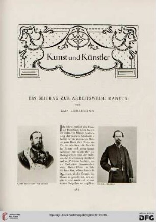 Ein Beitrag zur Arbeitsweise Manets