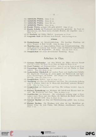 Arbeiten in Glas (Nr. 127-137)