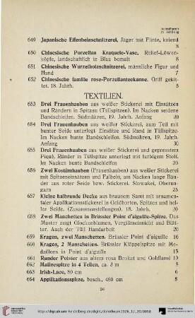 Textilien (Nr. 653-664)
