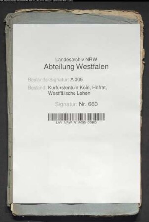 Belehnung des Otto Hermann von Spiegel zum Canstein mit der Halbscheid des Schlosses Canstein, sowie Lippold von Canstein damit belehnt gewesen war