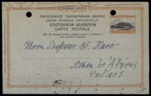 F. Stählin an G. Karo