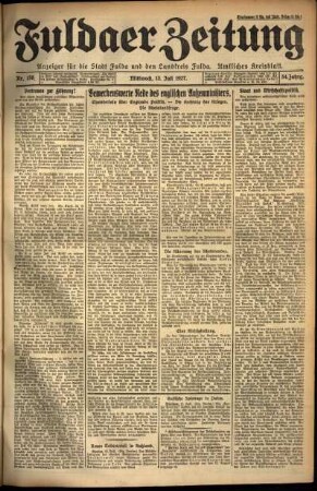 Ausgabe vom Mittwoch, den 13. Juli 1927.
