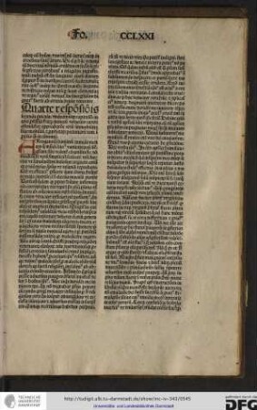 Quarte responsionis secunda particula undecimumque capitulum, in quo professio fratrum Minorum veraciter carere ostenditur...
