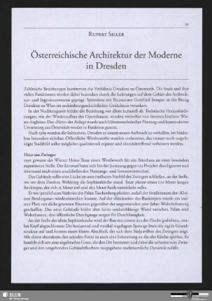 Österreichische Architektur der Moderne in Dresden