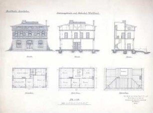 Waldbröl, Bahnhof: Verwirklichter Entwurf des Empfangsgebäudes.