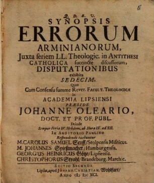Synopsis errorum Arminianorum