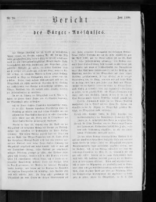 Nr. 24 Bericht des Bürgerausschusses Juni 1860