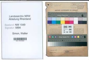 Entnazifizierung Walter Simon , geb. 28.09.1911 (Landarbeiter)