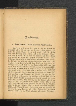 1. Über Arnica (Arnica monatna, Wohlverleih).