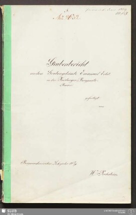 Grubenbericht von dem Grubengebäude Emanuel Erbst. in der Freiberger Bergamts-Revier - 18.7279 4.