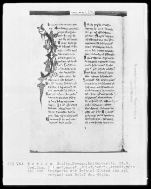 Neutestamentliche Schriften, Bibliorum sacrorum pars finalis — Initiale I(udas), Folio 61verso