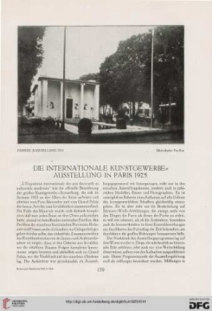 Die Internationale Kunstgewerbe-Ausstellung in Paris 1925