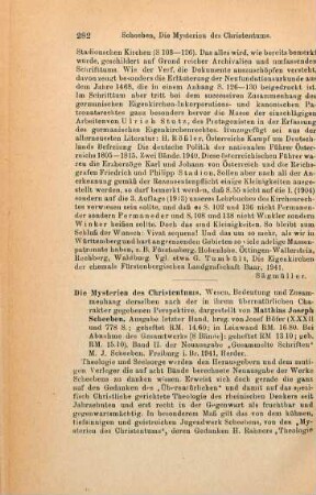 282-284 [Rezension] Scheeben, Matthias Joseph, Die Mysterien des Christentums