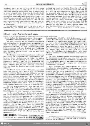 Steuer- und Aufwertungsfragen