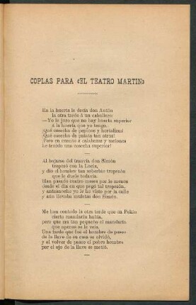 Coplas para «El teatro Martin»