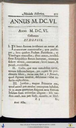 Gestorum Synopsis.