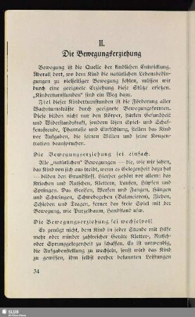 II. Die Bewegungserziehung