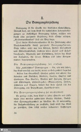 II. Die Bewegungserziehung