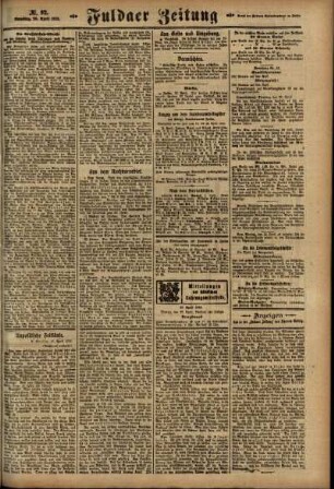 Zweite Ausgabe vom Samstag, den 20. April 1918.