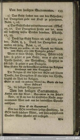 Von den heiligen Sacramenten