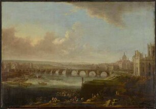 Ansicht von Dresden mit der Augustusbrücke