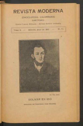 [Retrato de] Bolívar en 1810 : (Colección del historiador Jules Mancini).