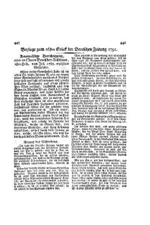 Beylage zum 26ten Stück der Deutschen Zeitung 1791