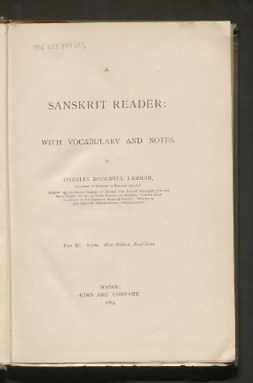A Sanskrit Reader : With vocabulary and notes