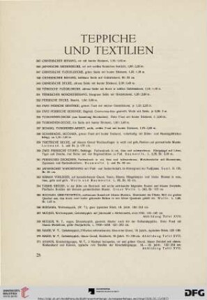 Teppiche und Textilien (Nr. 345-379a)