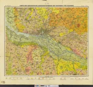 Karte der geologischen Landschaftsformen der Umgebung von Hamburg