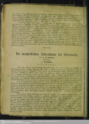 Die vorchristlichen Alterthümer der Oberlausitz