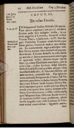 Caput III. De rebus Venetis