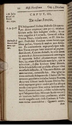 Caput III. De rebus Venetis