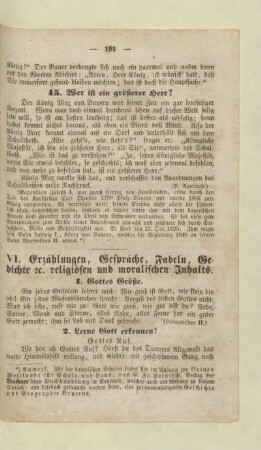 VI Erzählungen, Gespräche, Fabeln, Gedichte ic. religiösen und moralischen Inhalts