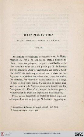 Sur un plan égyptien d’un tombeau royal à Thèbes
