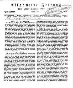 Allgemeine Zeitung. 1825, Nro. 274 - 365 = 10 - 12