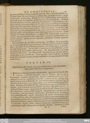 Sectio II. Poenitentiam esse verum, & propriè dictum novae legis Sacramentum, contra Haereticos demonstratur.