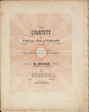 Quartett für 2 Violinen, Viola und Violoncelle : op. 5